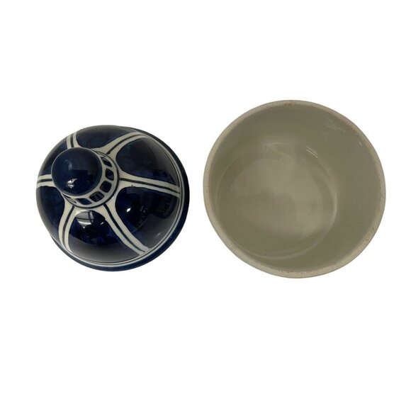 Vintage Handgemaakt DELFTS BLAUW Covered Sugar Bowl Old Dutch Kitchen Holland 4" - Picture 10 of 10